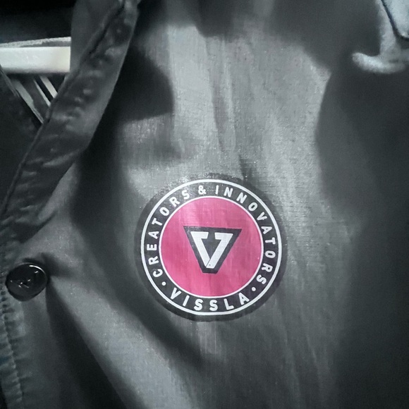 Men's Vissla Eco Windbreaker Jacket Blue Large. Waterproof Lined Outdoor EUC - Picture 2 of 7